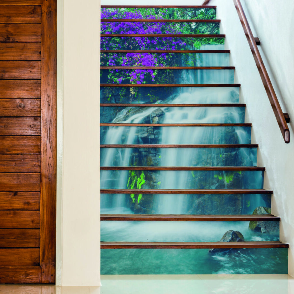 glass picture on stair fronts