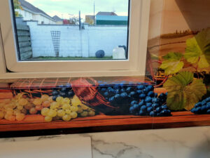 Printed Fruits Glass Window Sill