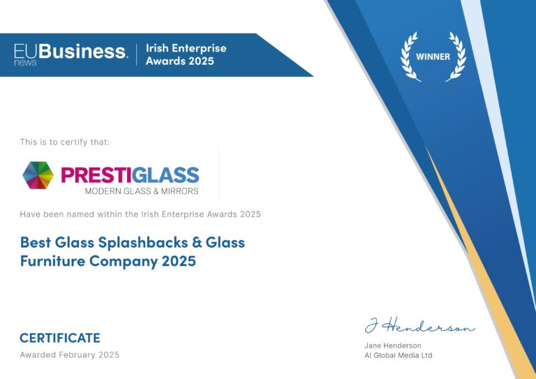 Prestiglass Irish Enterprise Awards 2025 Best Splashbacks and Glass Company